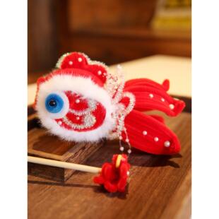 扭扭棒金鱼灯笼成品过新年纯手工手提发光红鲤鱼花灯覆古风宫灯笼