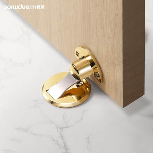 烁盾锌合金门吸免打孔卫生间地吸门碰防撞门阻强磁吸门器地装门档