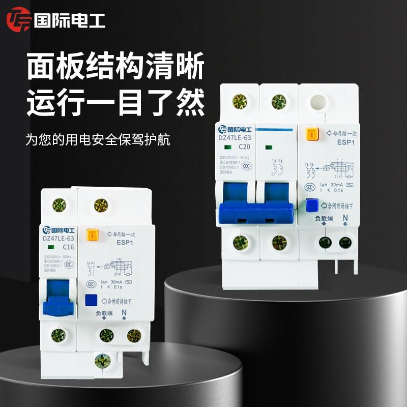国际电工漏电保护器开关家用2P63aA空气开关总闸带断路器空开漏保