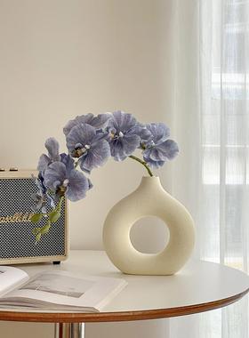 高档蝴蝶兰彷真花桌面摆件假花室内客厅摆设花艺家居装饰乔迁花束