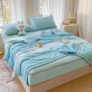 a类乳胶凉席四件套床笠款夏季凉感冰丝席可机洗空调凉席夏凉被床