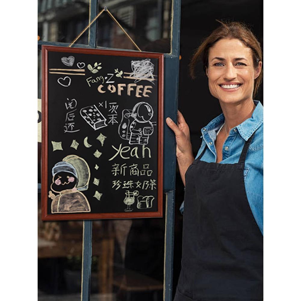 小黑板餐饮店铺商用广告牌磁性墙贴展示牌咖啡店菜单可挂墙留言板