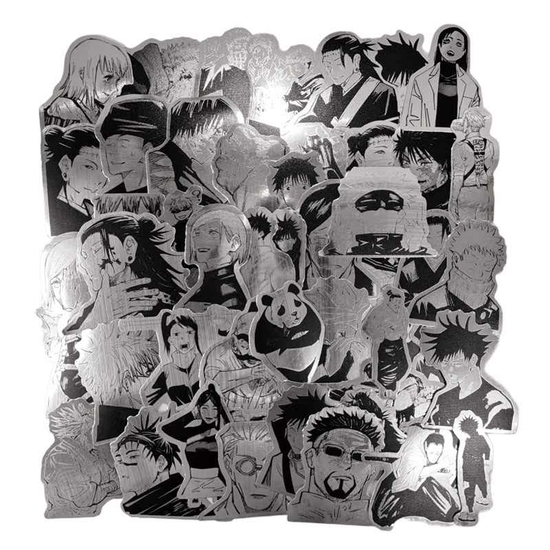 50张咒术回战动漫装饰仿金属贴纸