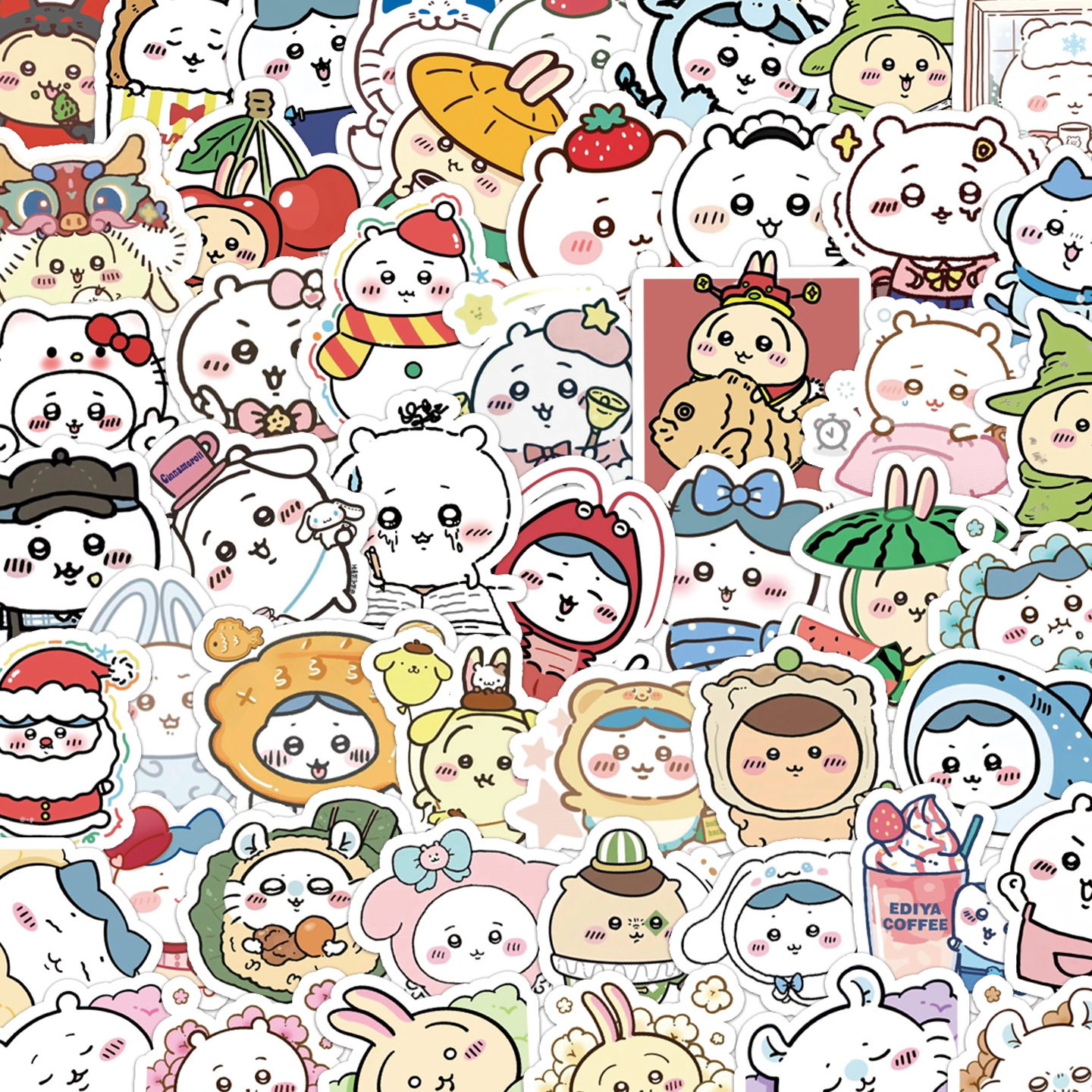 50张chiikawa吉伊卡哇贴纸小鼻嘎