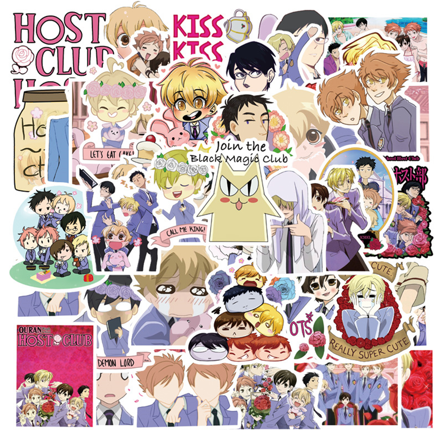 50张卡通日漫樱兰高校益智贴纸