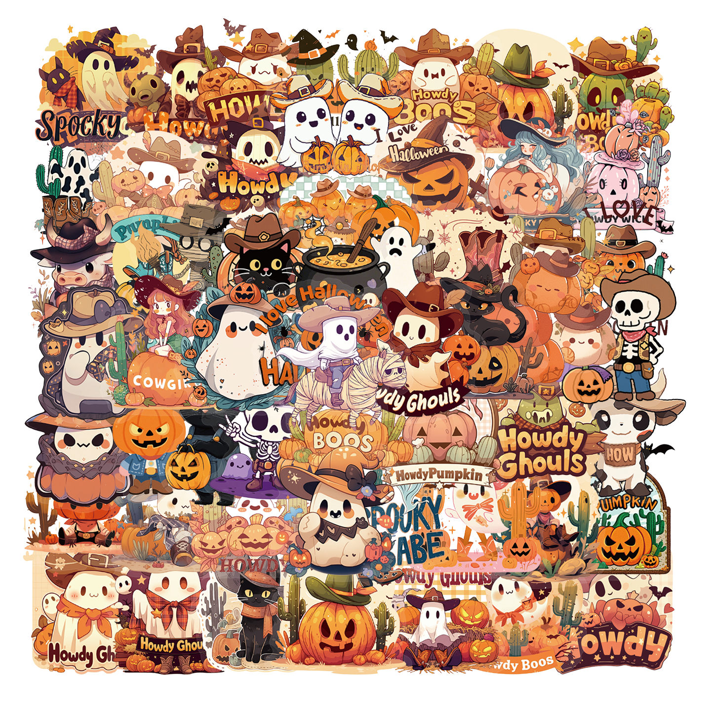 56张透明万圣节南瓜派对创意贴纸