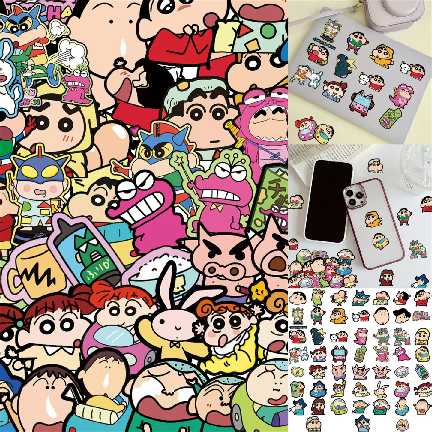 50张新卡通蜡笔小新涂鸦贴纸儿童