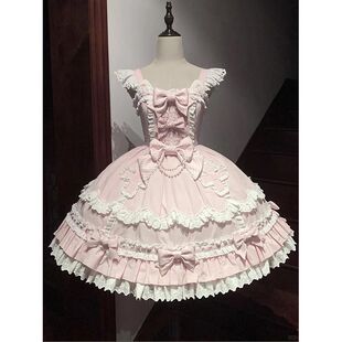 粉色可爱doll感甜美Lolita裙jsk斗篷古早感洛丽塔少女心公主裙