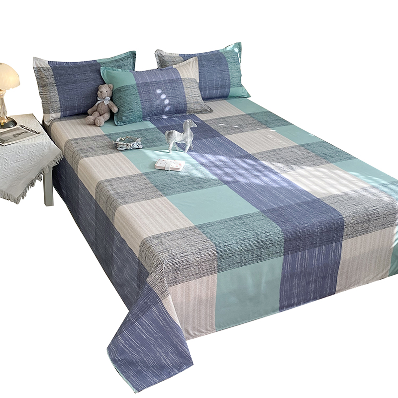 床单单件夏季学生宿舍单人儿童1.5m磨毛被单枕套三件套非纯棉全棉