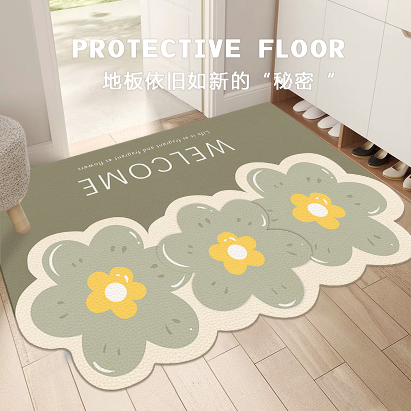 家用入户门地垫pvc可擦免洗高级玄关地毯进门口脚垫子防滑可裁剪