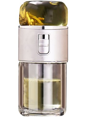 茶水分离杯高档玻璃杯旅行茶具便携泡茶杯迷你小号容量双层杯出差