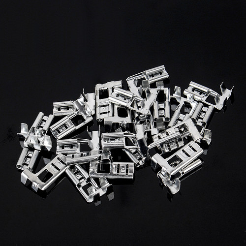 6.3插簧端子护套 冷压接线端子 电线连接器旗型L形弯头接插件线鼻