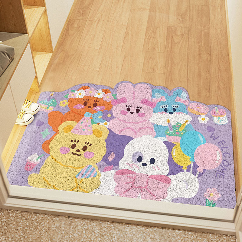 卡通动漫入户地垫丝圈门口蹭灰粘尘地垫可裁剪防滑垫家用玄关地毯