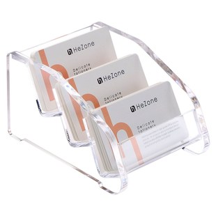 三锐桌面透明多格名片收纳盒展览展会办公室卡片收集盒酒店房卡收