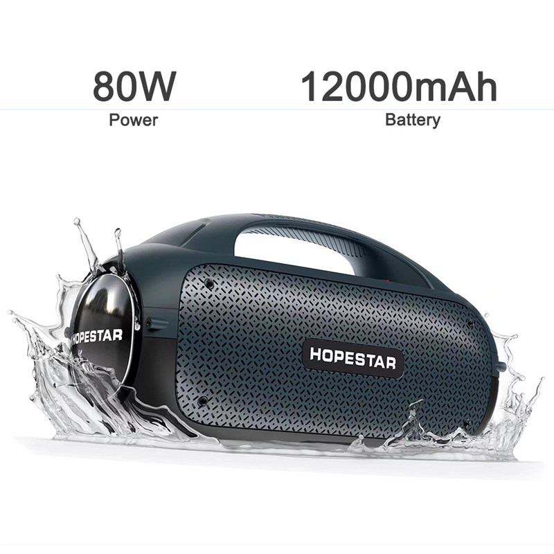 HOPESTAR A50大功率80W蓝牙音箱带话筒车载低音炮户外便携家庭KTV