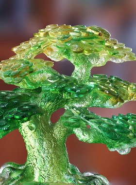 琉璃发财树摇钱树摆件基业常青居家客厅公司前台桌面摆放开业送礼