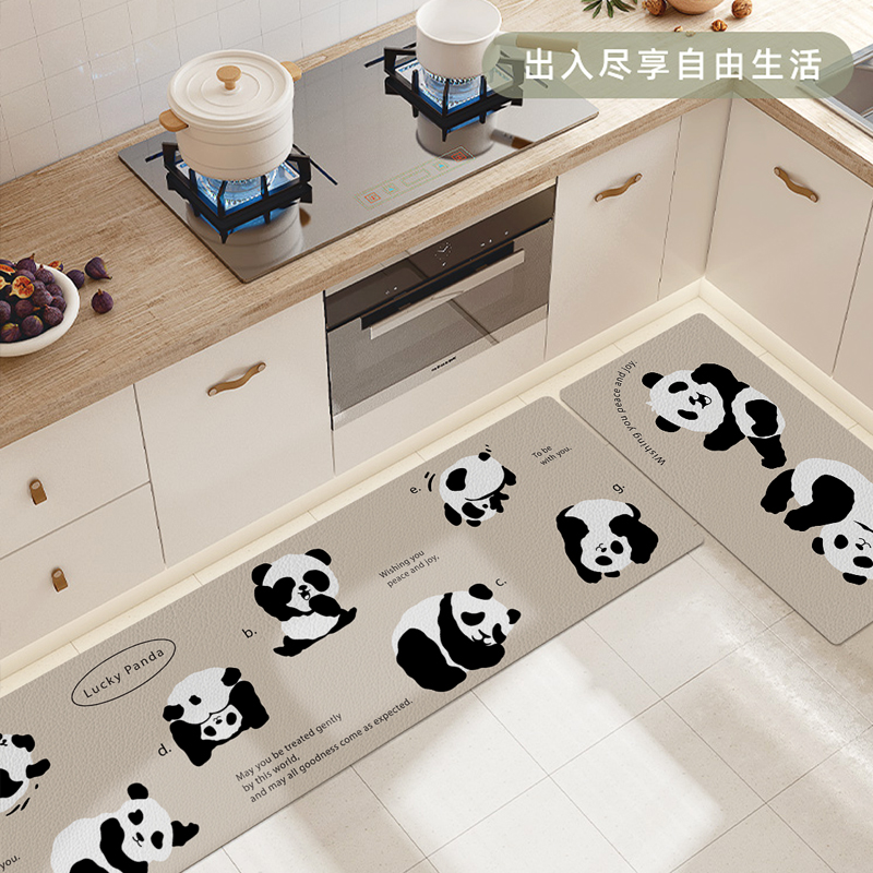 可爱厨房专用地垫防油防污可擦洗免洗耐脏防滑厨房门口皮革垫子
