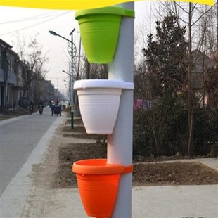 柱状捆绑管道壁挂盆塑料花盆捆绑试花盆蓄水功能各种圆柱圆形大树