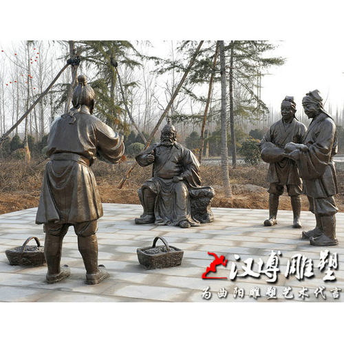 玻璃纤维仿铜人物雕塑二十四孝文化鹿乳奉亲铜雕城市风景区景观定