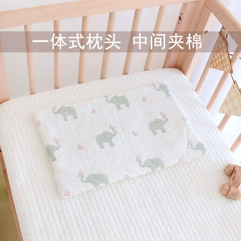 新生婴儿枕头纯棉豆豆绒安抚枕垫0-1岁婴幼儿宝宝平头枕四季通用