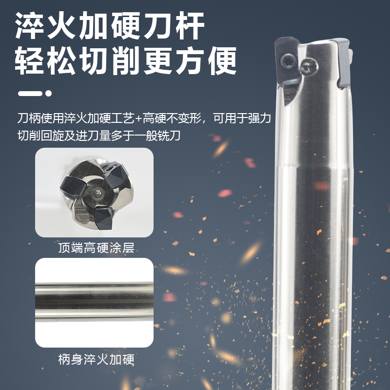 MFH快进给加工数控刀杆 京瓷款通装铣刀杆 双面刀片LOGU0303刀片