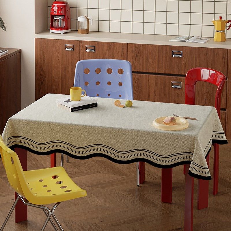 长方形餐桌布垫2025新款中古高级感茶几防水防烫防污免洗复古盖布,居家布艺,桌布,淘宝优惠券,粉丝福利购,淘宝优惠卷