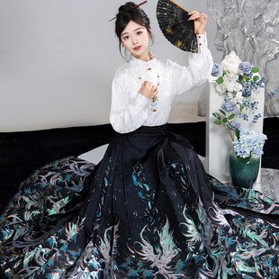 国风马面裙明制汉服春夏季女款新中式古装日常仙气半身裙绝美套装