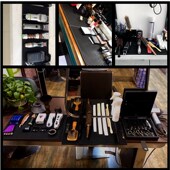 美发工具防滑垫理发剪刀摆放PVC软胶垫桌面吧台电推剪防滑垫收纳