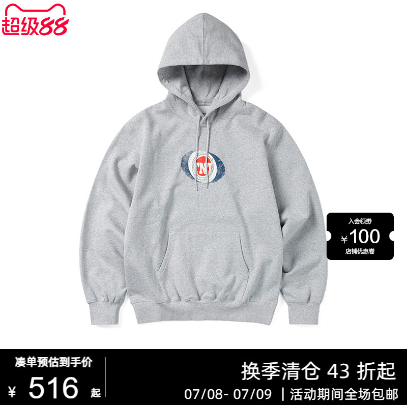 字母印花长袖连帽卫衣