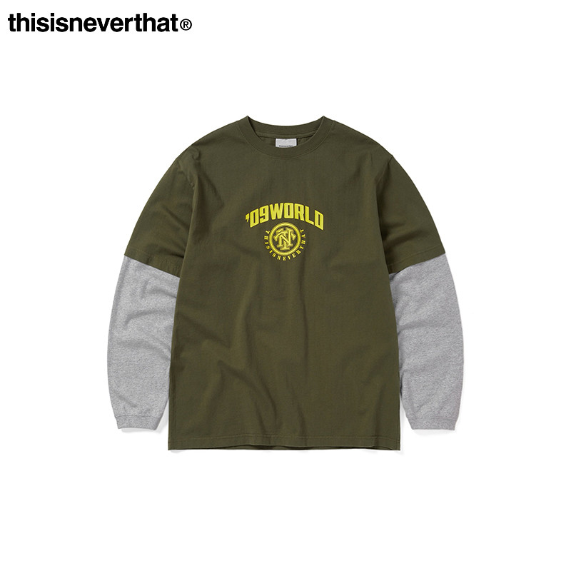 thisisneverthat®美式假两件T恤
