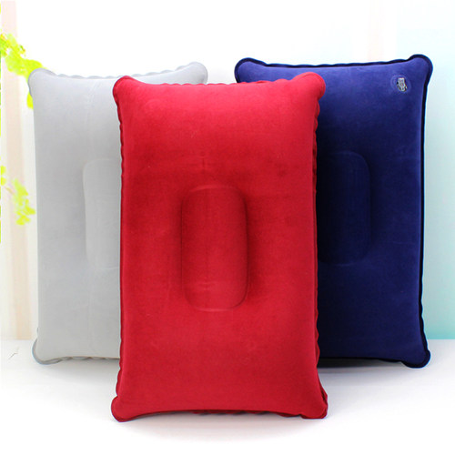 包邮大号户外旅行充气枕头双面植绒充气靠垫腰枕午休抱枕吹气睡枕