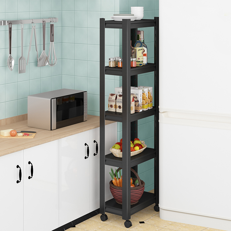 落地置物架带轮夹缝收纳架小型置物架缝隙可移动超窄厨房锅具架子