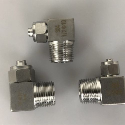 304不锈钢快拧弯通90度直角弯头终端PU管软管气管四氟管接头