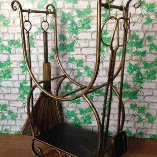 柴火艺收纳木火钳壁炉工AJW具五件套欧式铁柴架别架墅家用堆放储