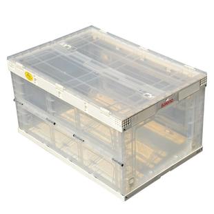 杂物收纳整理箱宠物箱 透明折叠箱塑料周转箱侧边开门带盖配送服装