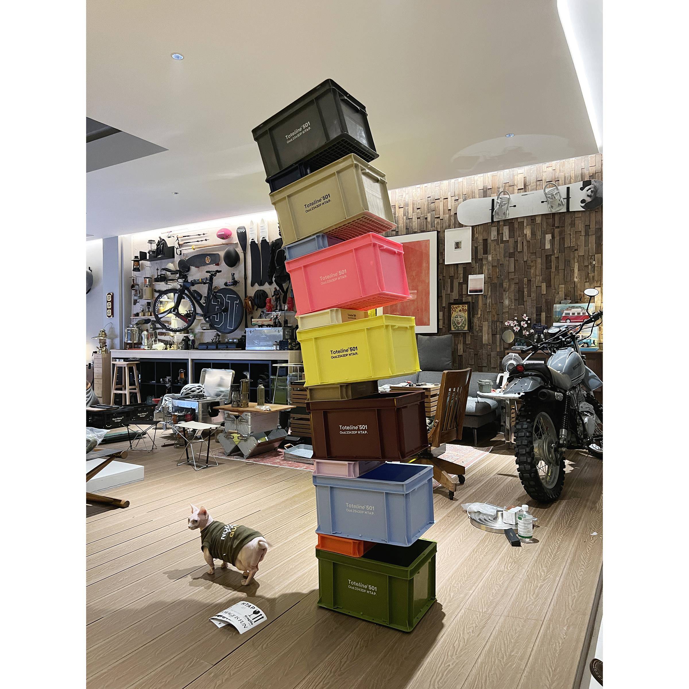 HTAP纳箱组外合工业风户车载厅加Toteline厚塑料多功能收移客动柜