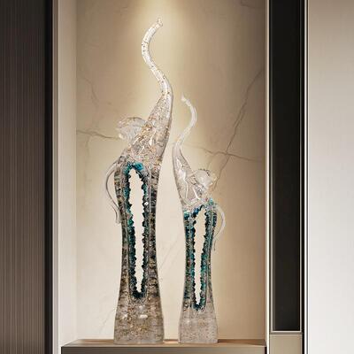 玄摆关艺厅术大象件现代创家意居客电视柜落地橱窗装饰品高档002