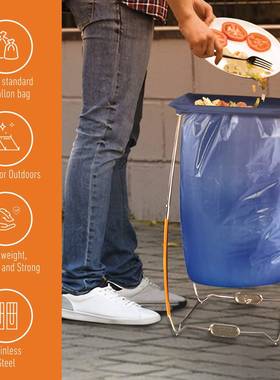 厂家直销户外营叠垃圾YJQ-2508架便露利方便p支架CamingBag折Hold