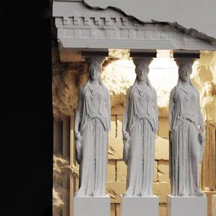 雅典娜帕特农神庙膏灯ED走L过廊道石嵌入式墙角538石壁灯走廊壁灯