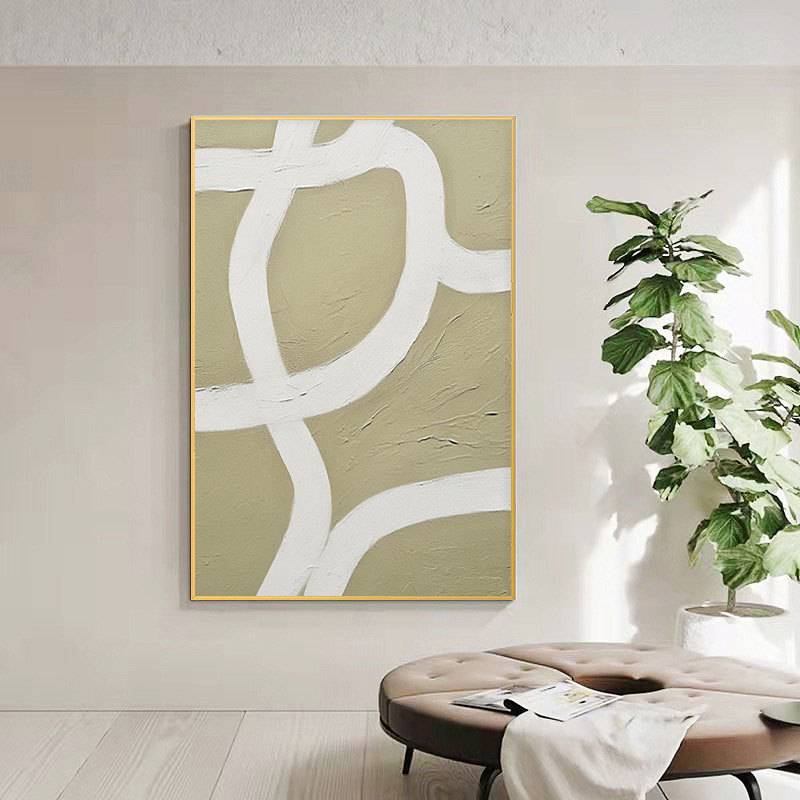 外贸纯手绘油画大副抽象线条卧室画玄关餐厅客厅装饰画肌理油画图片
