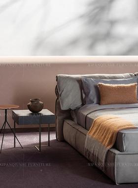 床意大利磨砂床科技布C3608现代简约设计师轻奢布艺意式极简主卧1