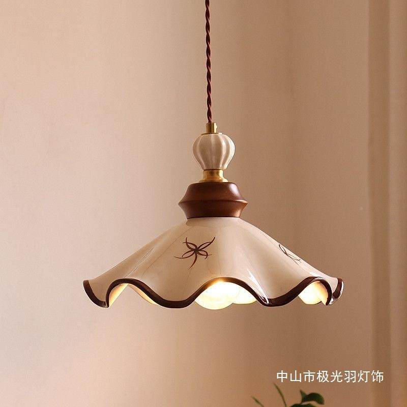 复古餐手绘陶瓷589吊灯中古法式奶风厅床头油玄关户民入宿日式茶,家装灯饰光源,智能吊灯,淘宝优惠券,粉丝福利购,淘宝优惠卷