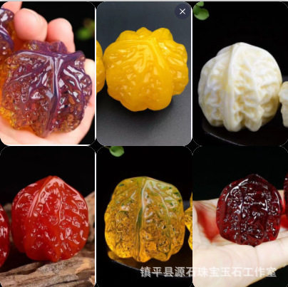 二代金珀蓝珀血珀蜜蜡老红蜡把件健身核桃盘玩锻炼手指琥珀