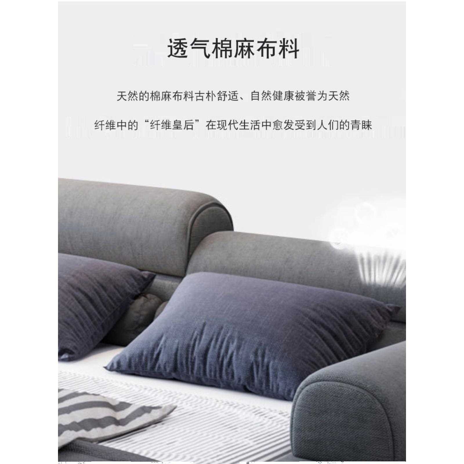 北欧布艺榻榻米双人床主卧现代简约轻奢软床加宽实木2x2米2.2大床