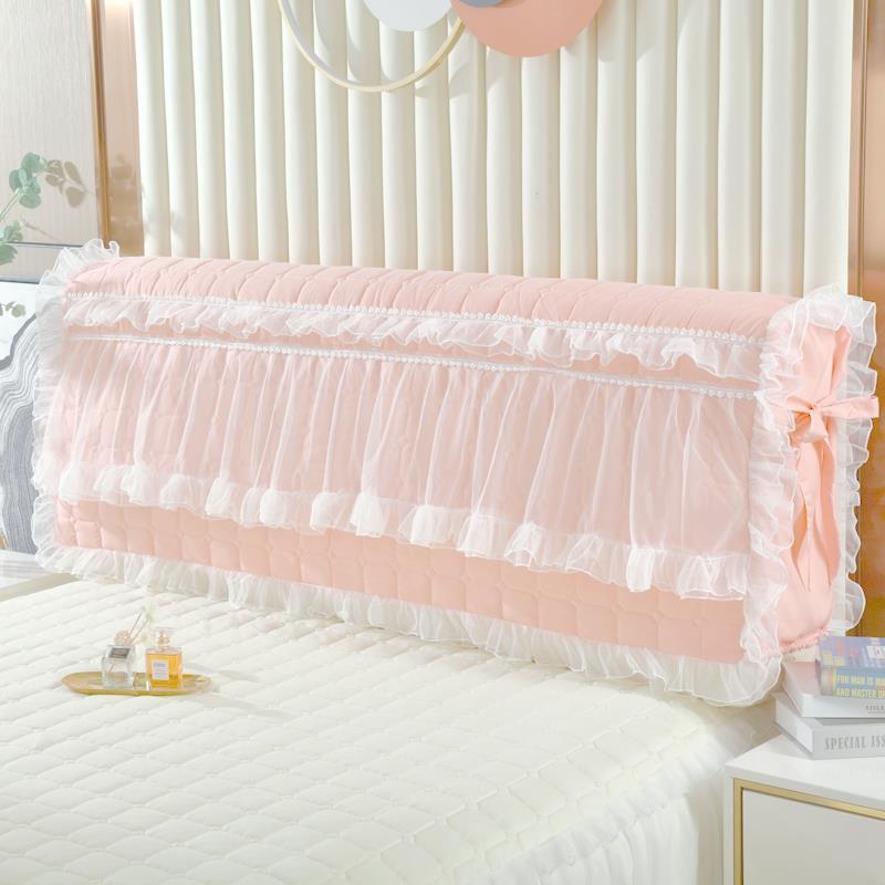 定制蕾丝全包床头罩公主风65高床头套夹棉加厚皮床防尘床头保护套