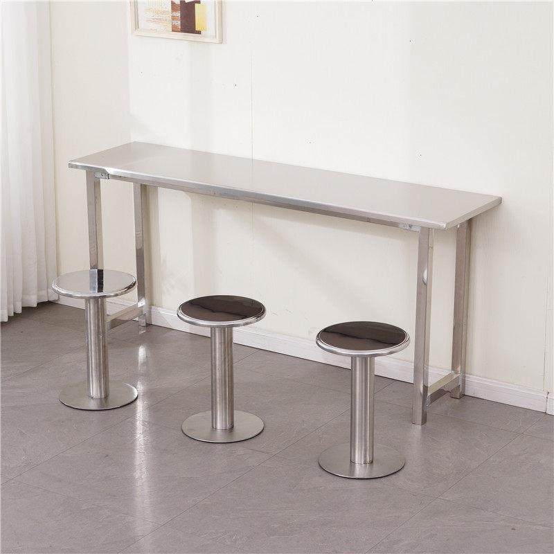 网红不锈钢吧台工业风圆凳子快餐奶茶饭店小吃咖啡厅定制靠墙桌椅,住宅家具,不锈钢/PVC餐桌,淘宝优惠券,粉丝福利购,淘宝优惠卷