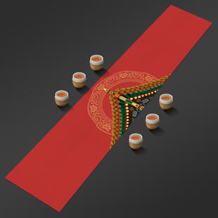饰茶席宫廷风防水棉麻桌布中式 高端轻奢茶桌装 简约餐桌布桌旗床旗