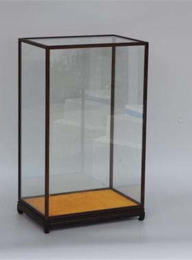 红木玻璃罩 摆件防尘罩佛像罩 鸡翅木玻璃展示盒 4030大尺寸横笼