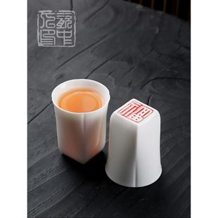 白瓷茶杯主人杯陶瓷家用功夫品茗杯羊脂玉瓷茶具茶盏单杯定制套装