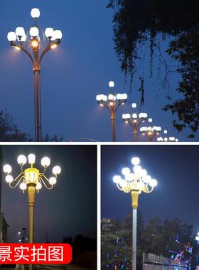 广场9火大型组合灯8米12米景观灯市政道路灯LED中华玉兰灯